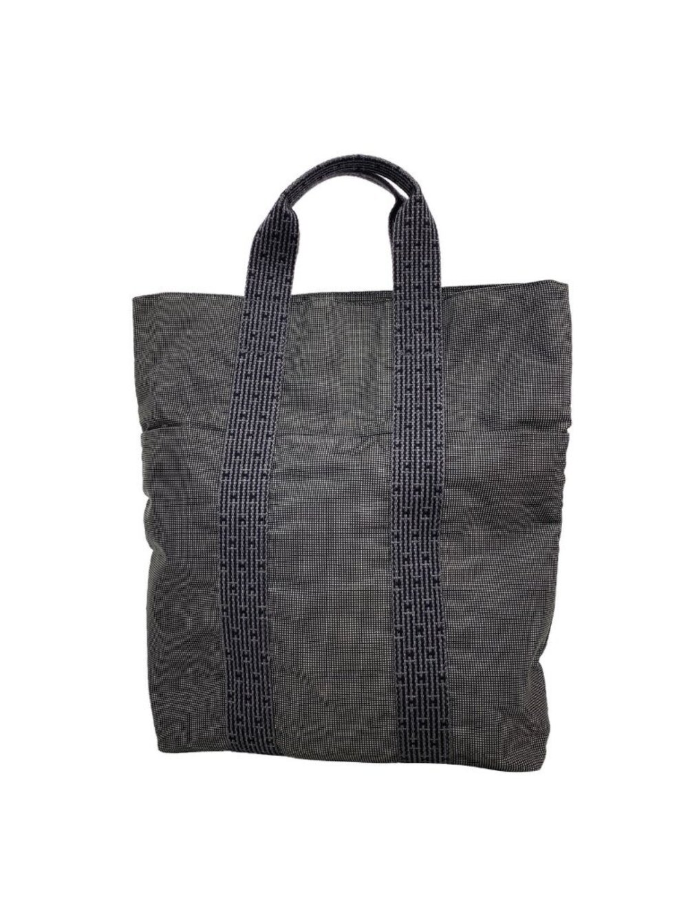 Hermes Tote Bag Herline Cabas Nylon Gray Silver
